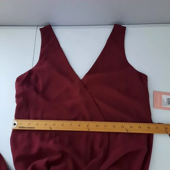 Birdy Grey Minae Sleeveless Wrap Chiffon Bridesmaid Dress in Cabernet size Small - Picture 14 of 15